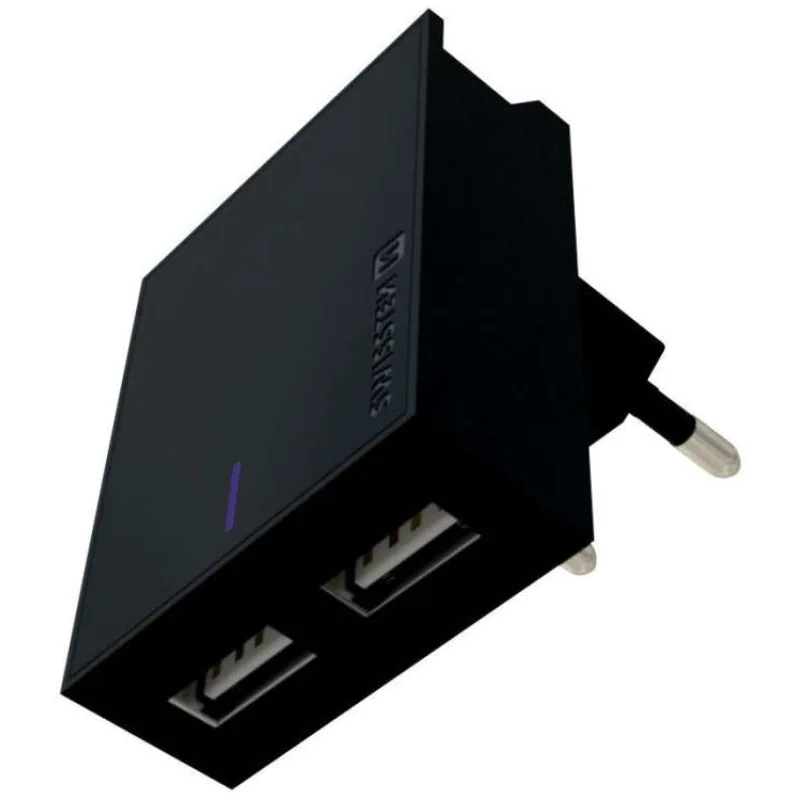 Swissten Síťový Adaptér Smart Ic 2X Usb 3A Power + Datový Kabel Usb / Lightning 1,2 M Černý (22048000)