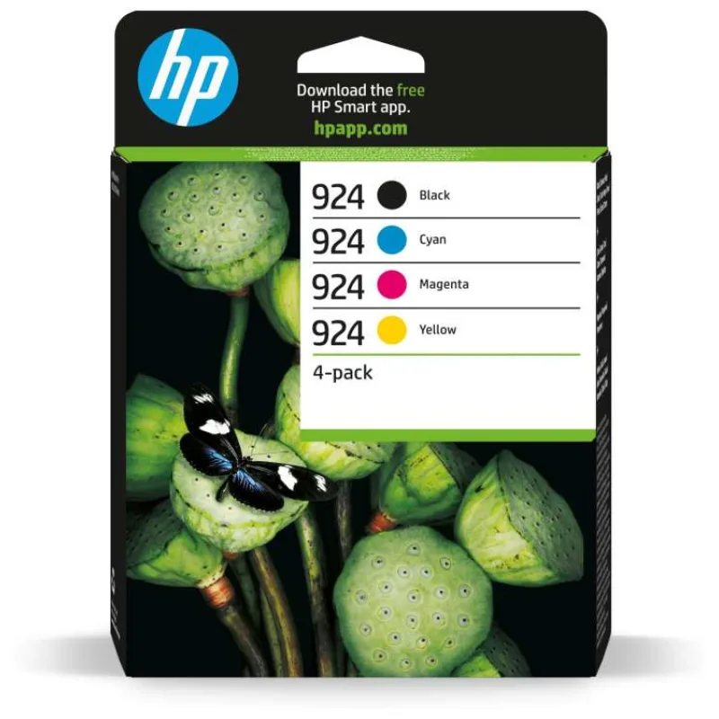 HP Ink Cartridge 924/Black/Tricolor/500/400 stran/4-Pack (6C3Z1NE#LS1)