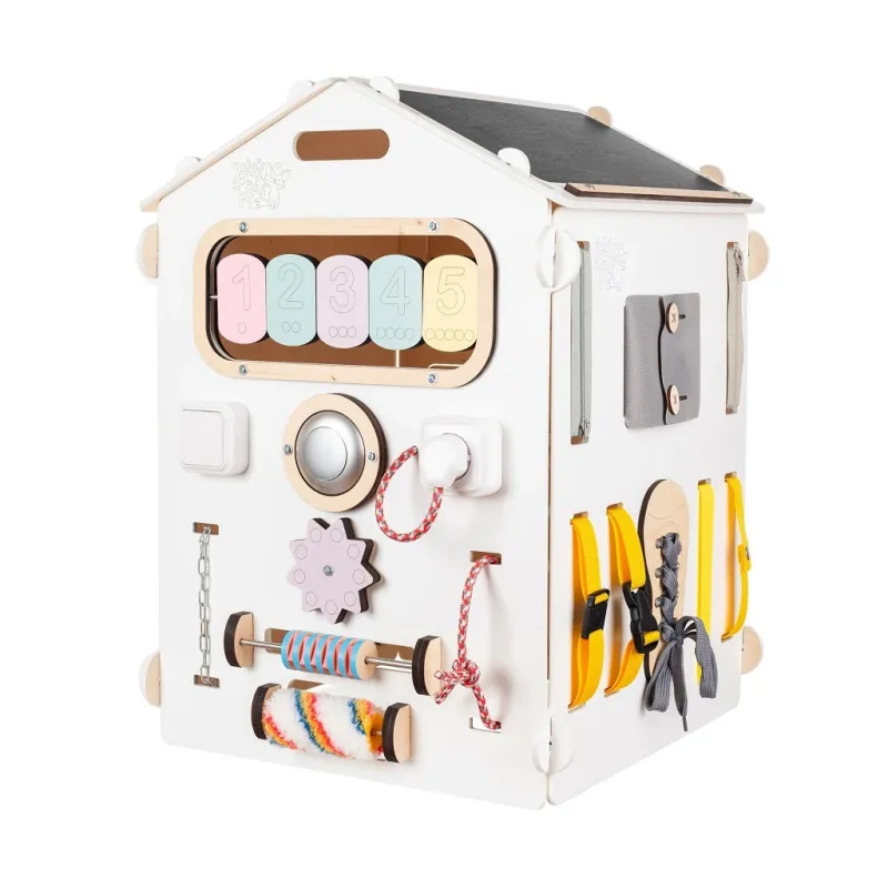 BusyKids BusyKids Activity board Domček pastelovo biely
