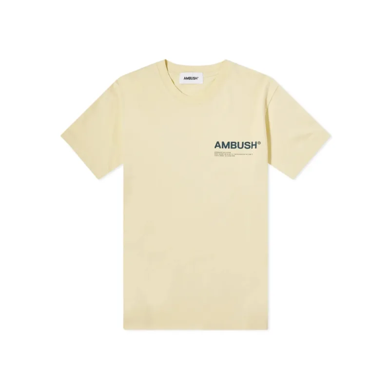 Ambush Solid Printed Logo T-Shirt Yellow - XXL