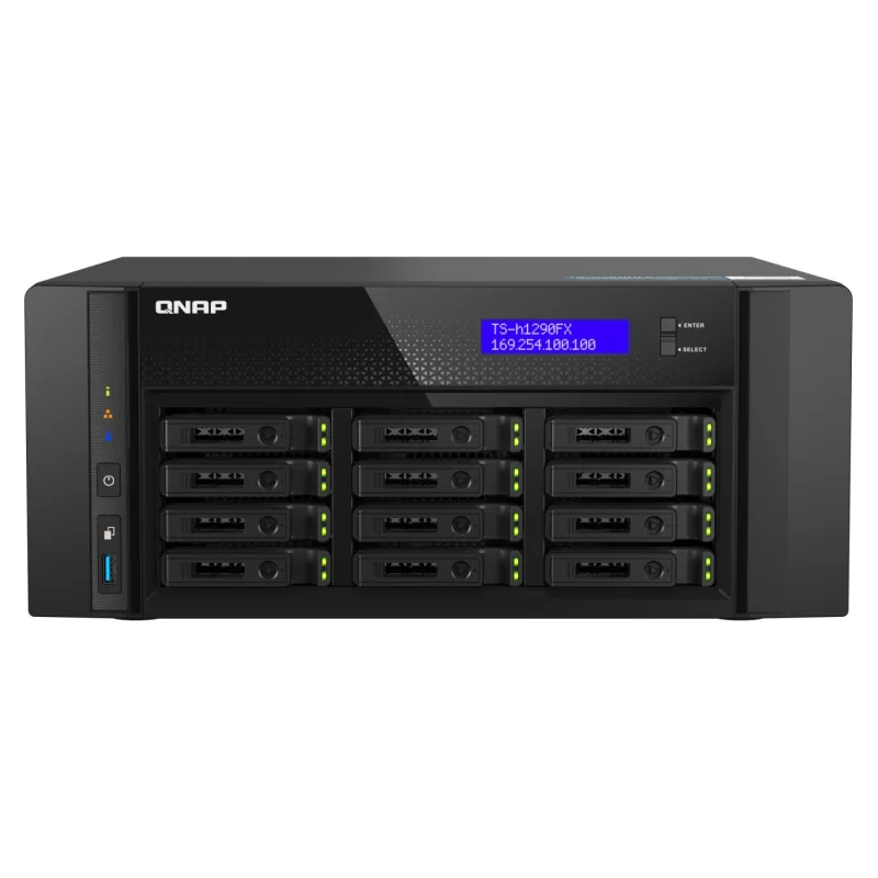 QNAP QAI-h1290FX-7302P-128G (AMD EPYC, 128GB ECC RAM, 12x 2,5" U.2, 2x M.2 NVMe, 2x 2,5Gb, 2x 25Gb) QAI-h1290FX-7302P-128G