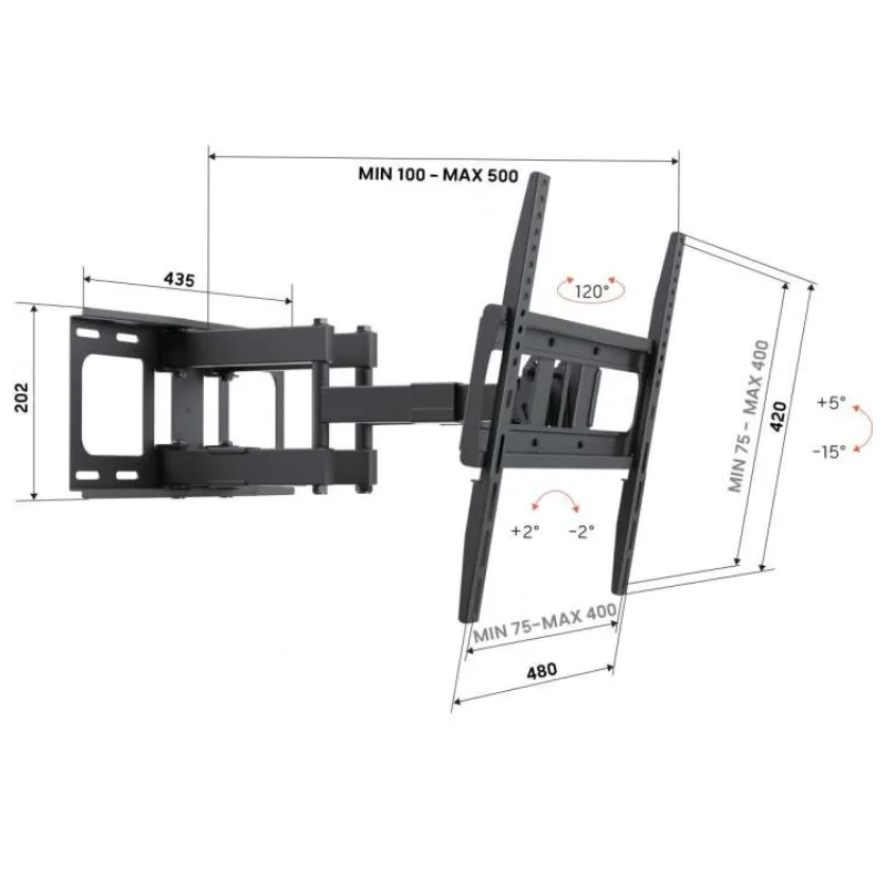 Vogel's UP 4053, dvojité rameno pre TV 32-65", 40 kg, VESA do 400x400 (UP 4053)