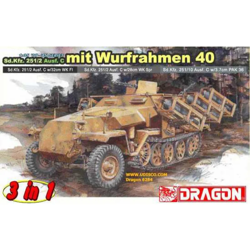 Dragon Model Kit military 6284 - Sd.Kfz.251 Ausf.C s VYHAZOVACÍM RÁMEM 40 (1:35)