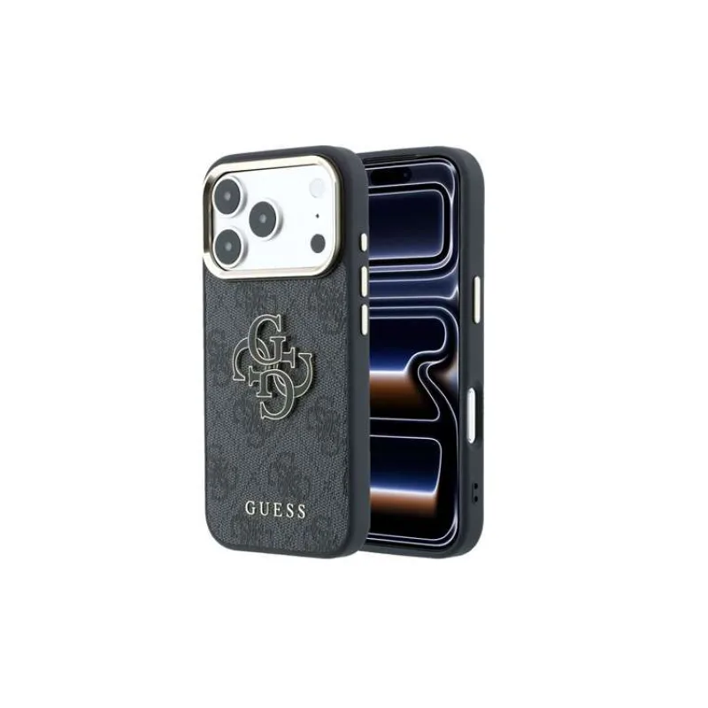 Guess PU 4G Resin Metal Logo kryt iPhone 18 Pro Max čierny (57983131133)