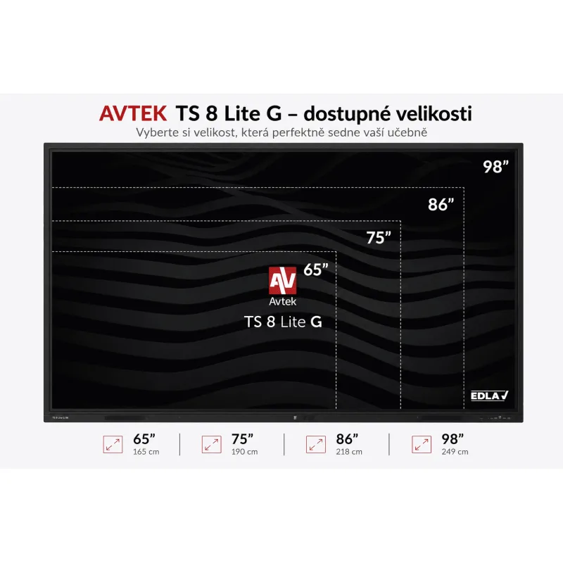 WELL AVTEK TS 8 Lite G 98, interaktivní dotykový displej 98", 4K, 8GB/128GB, EDLA, Android 14 10002312