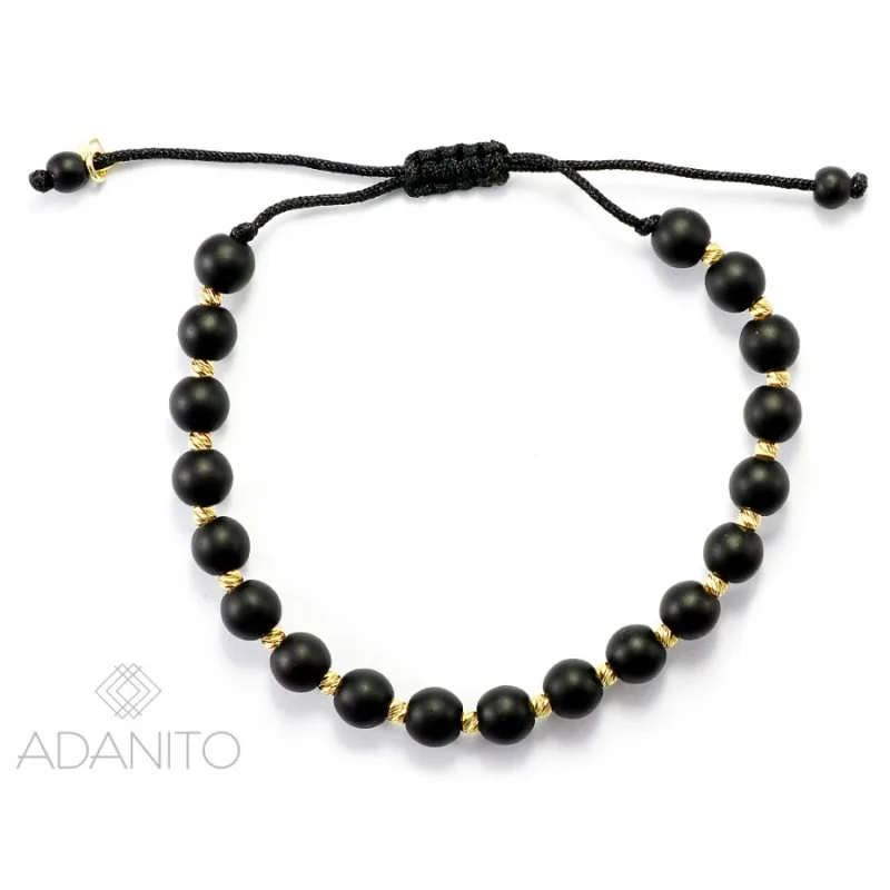 Zlatý náramok šnurka ADANITO BRNK0741GBLK, 0.64 g
