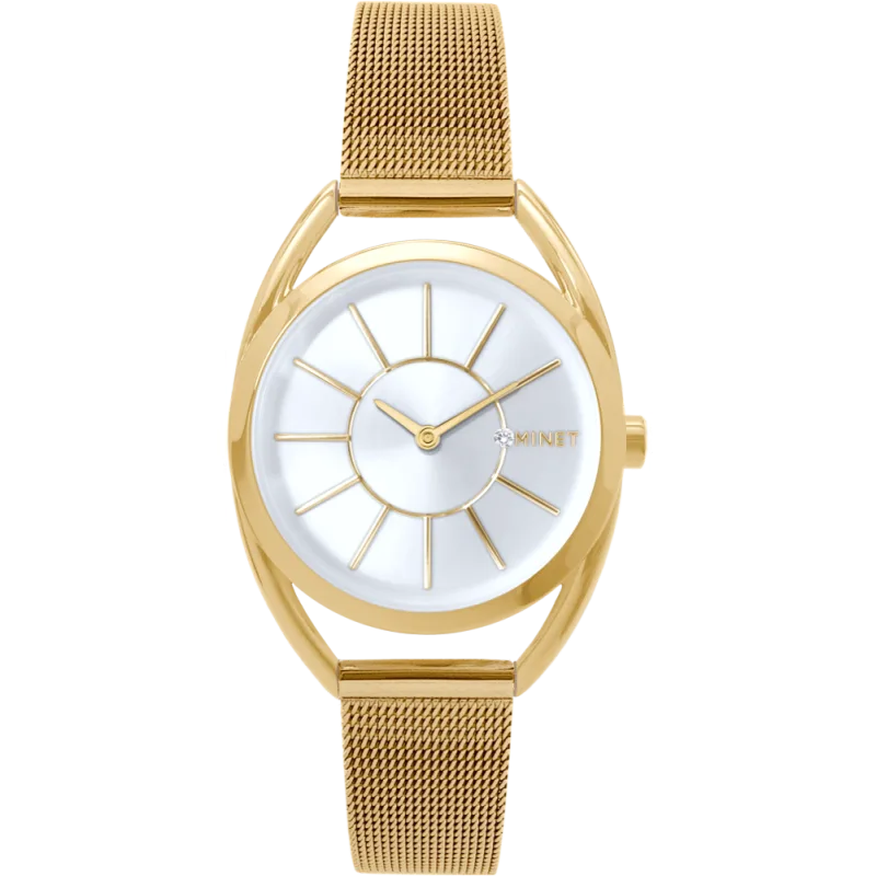 MINET Zlaté dámské hodinky ICON GOLD MESH MWL5099