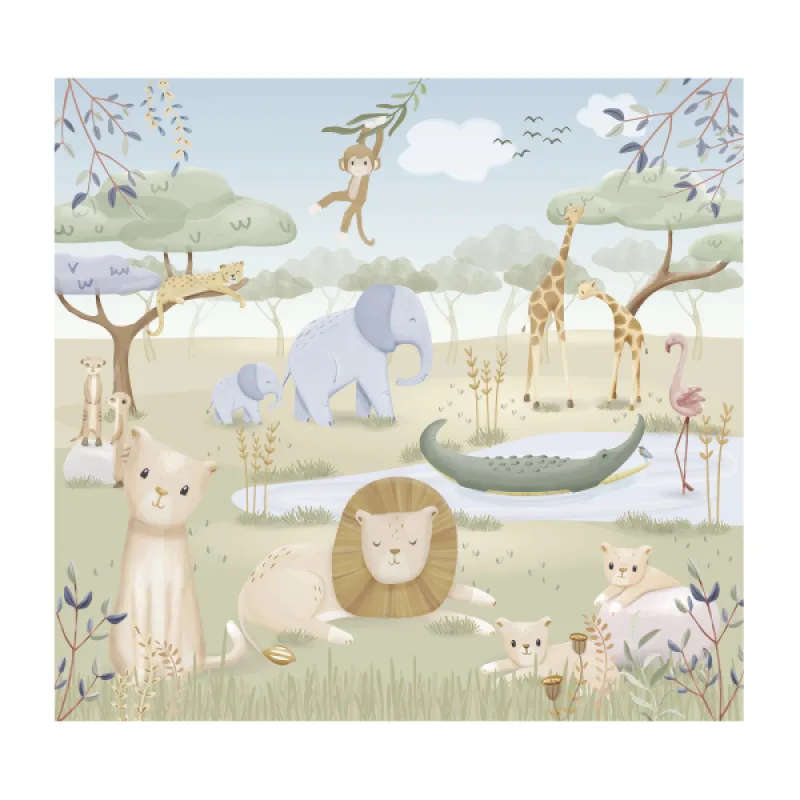 Little Dutch Tapeta na stenu Safari Friends