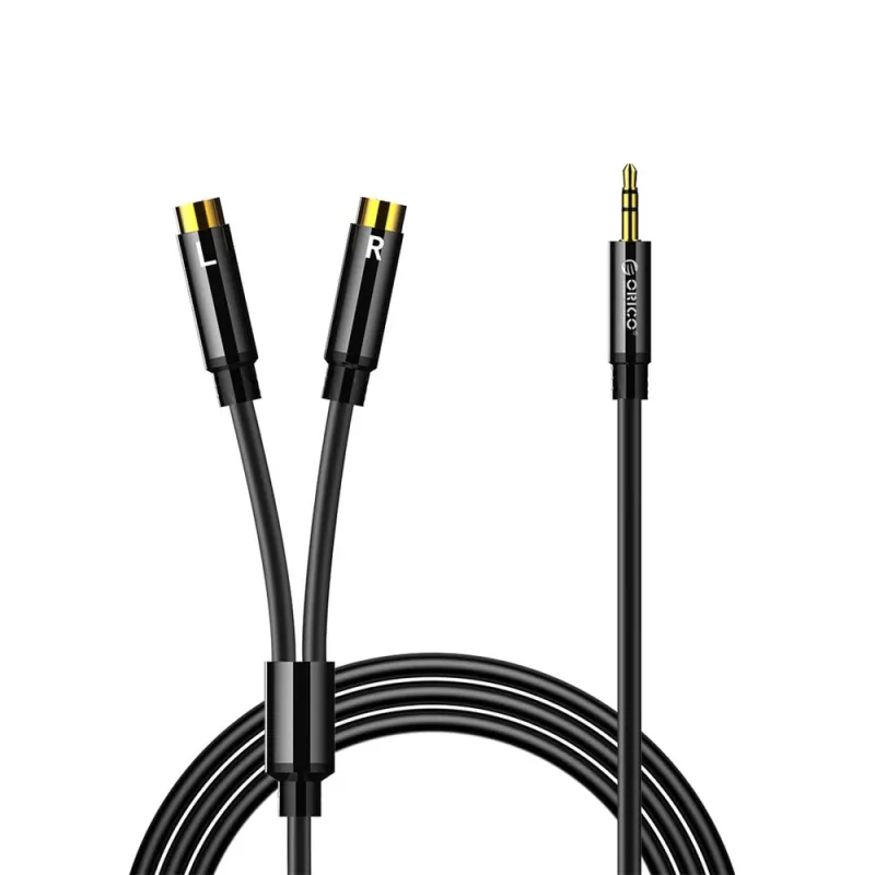 Orico AXRF audio kábel mini jack 3,5 mm na 2x RCA samica 5 m - čierny