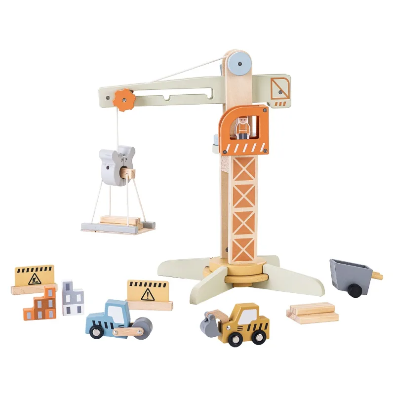 2Kids Toys 2Kids Toys Drevený žeriav s príslušenstvom