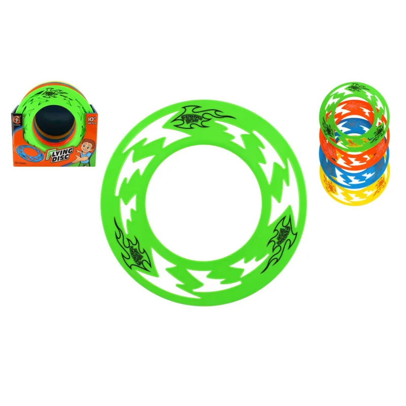 Teddies Lietajúci tanier/prstenec plast priemer 25cm 4 farby 48ks v boxe