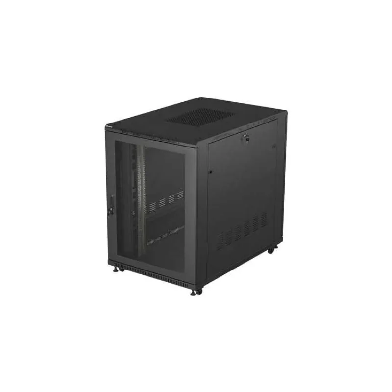 19" VOĽNE STOJÚCA RACKOVÁ SKRIŇA 22U 800X1200 ČIERNE PERFOROVANÉ DVERE LANBERG (PLOCHÉ BALENIE) (FF01-8222-23B)
