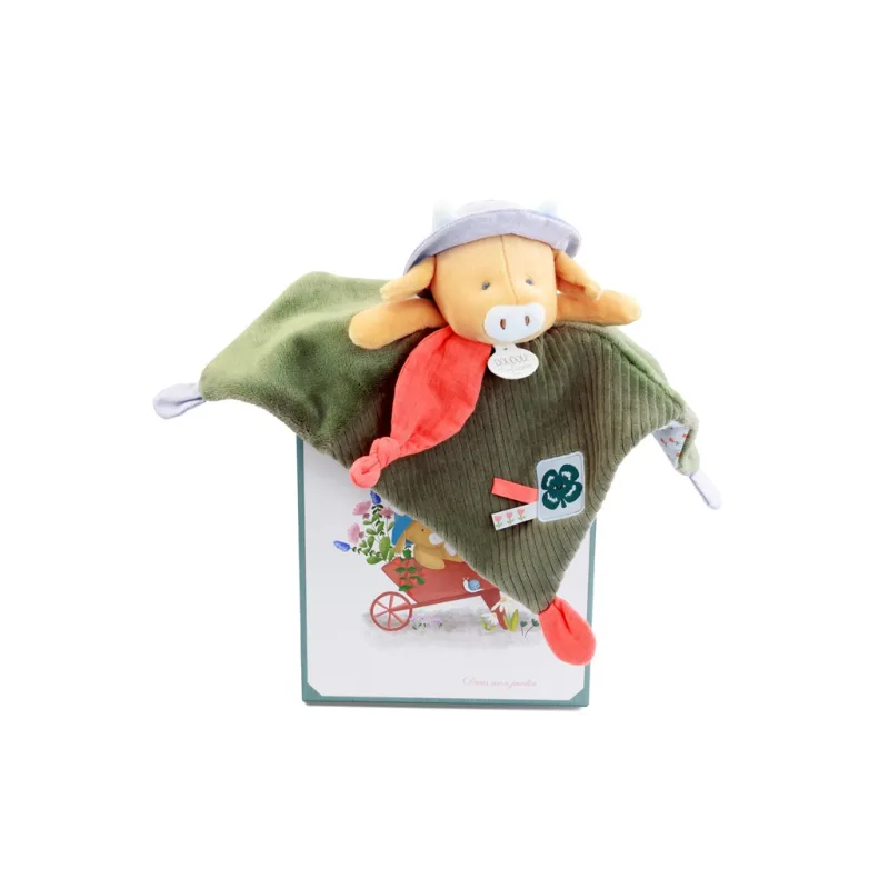 Doudou et Compagnie Paris Doudou Darčeková sada Plyšový muchláčik kravička Aneth 27 cm