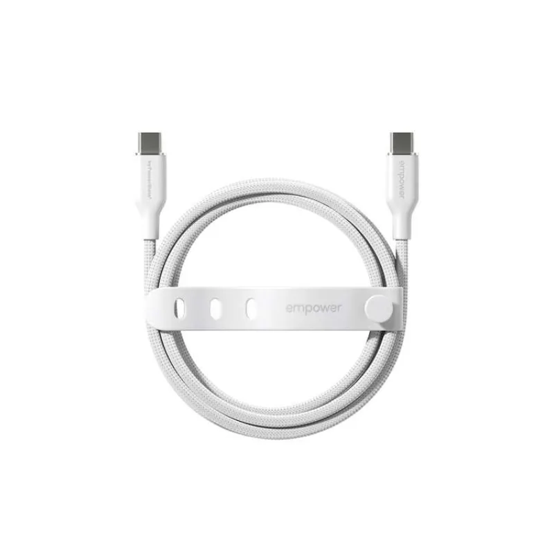 PanzerGlass kábel EMPOWER Racing USB-C to USB-C 2m 60W - White (EM85432)