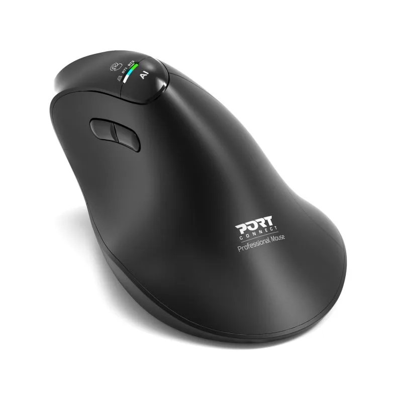 NONAME PORT CONNECT ERGO AUDITOR/Vertikální/Optická/Pro praváky/4 800 DPI/USB+BT/Černá 910204