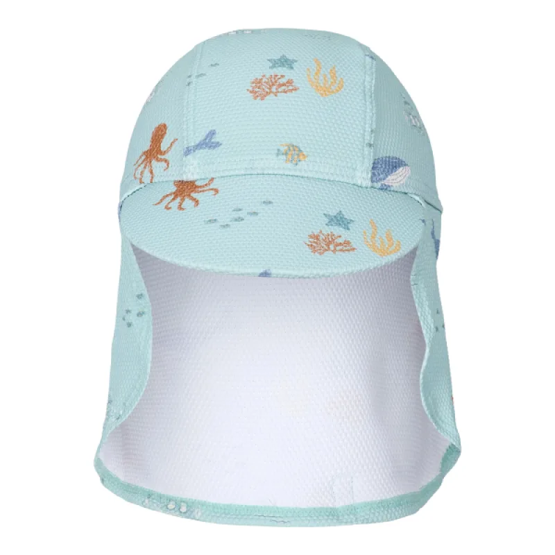 Little Dutch Plážová šiltovka s ochranou krku Ocean Friends veľ. 3