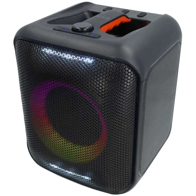Nedis SPPT2450BK - Reproduktor Bluetooth® Party | 150 W | Rukojeť | Párty osvětlení | Ekvalizér | Černá / Oranžová (SPPT2450BK)