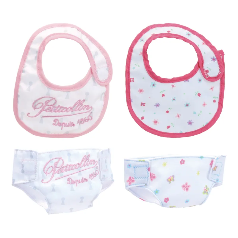 Petitcollin Petitcollin Sada podbradníkov a plienok (pre bábiku 36-40 cm)