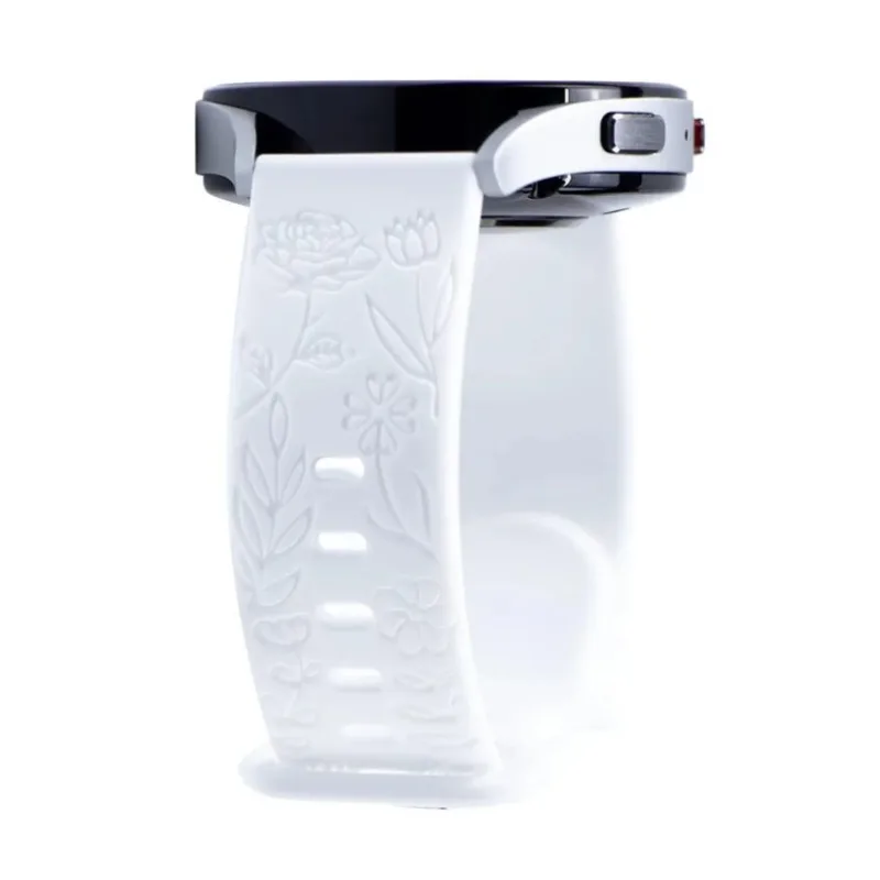 Silikonový řemínek - Květinový bílý, 20 mm ESES 1530006477
