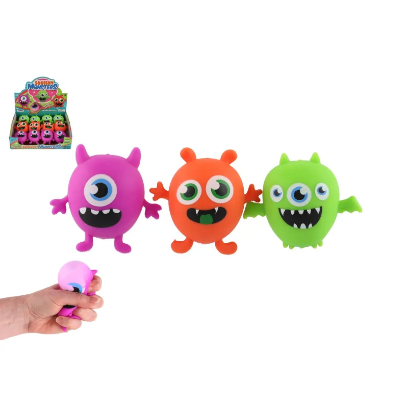 Teddies Loptička príšerka/monštrum antistresový mačkací sliz 9x8cm 3 farby