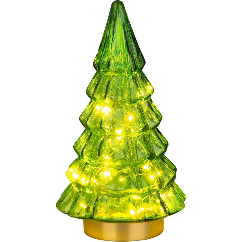 Dekorácia MagicHome Vianoce, Stromček, 12xLED teplá biela, 2xAA, IP20, 12x12x24 cm