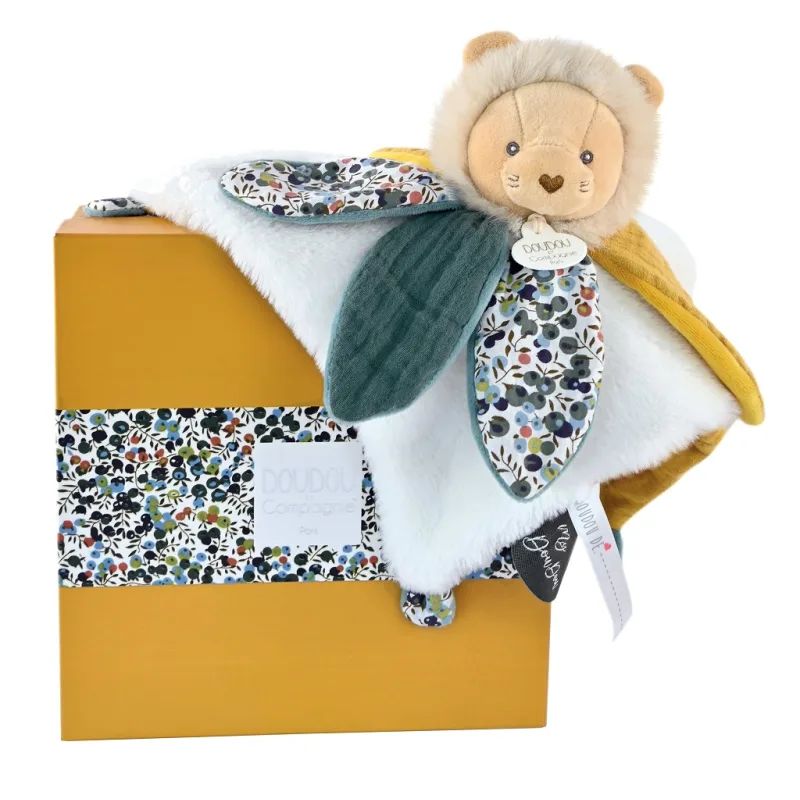 Doudou et Compagnie Paris Doudou Darčeková sada - plyšový levíček muchláčik