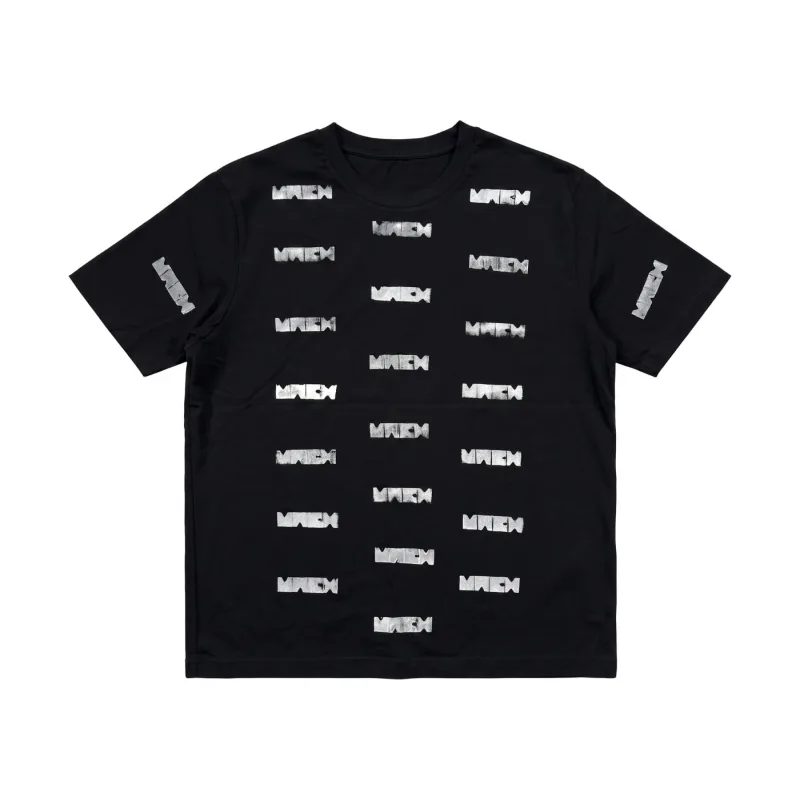 Mach Designs White All Over Print Classic Logo T-shirt Black - L