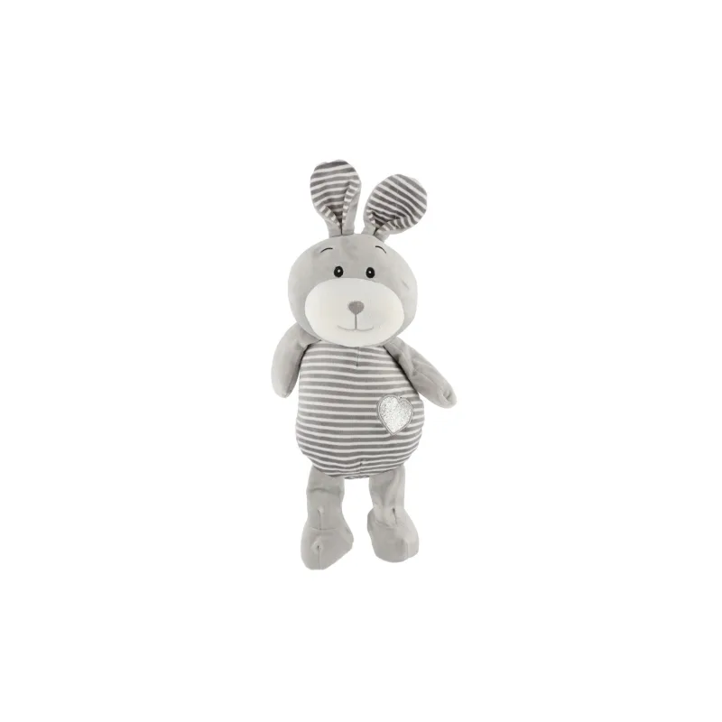Teddies Zajac/Zajačik sediaci pruhovaný plyš 25cm v sáčku 0+