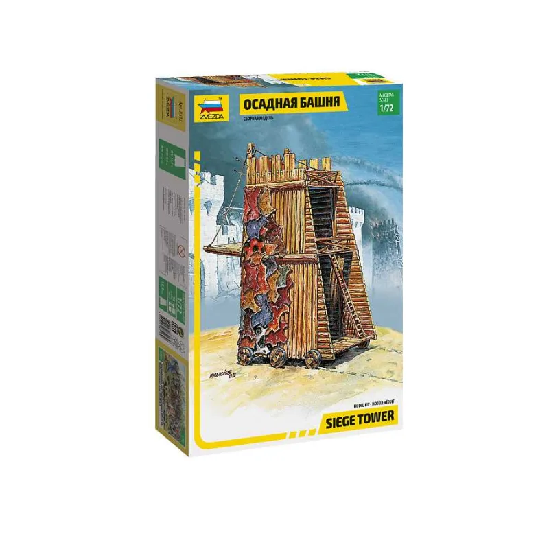 Zvezda Model Kit budova 8513 - Obležná veža (1:72)