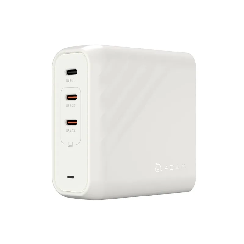 Adam Elements Omnia Pro 140W 3-Port GaN Power Charging Kit - White…