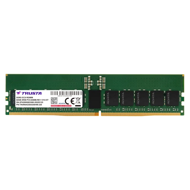 64GB DDR5-6400MHz ADATA TRUSTA CL52 ECC Reg TR5R64GS64A208HM-220