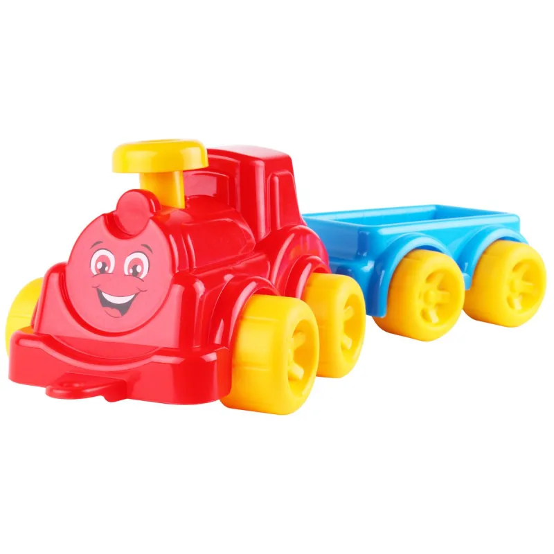Teddies Lokomotíva/Vlak s vagónom plast v sieťke 21x13x22cm 12m+