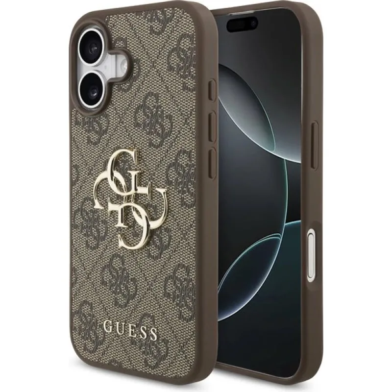 Guess PU 4G Metal Logo kryt iPhone 17 hnedý 57983128743