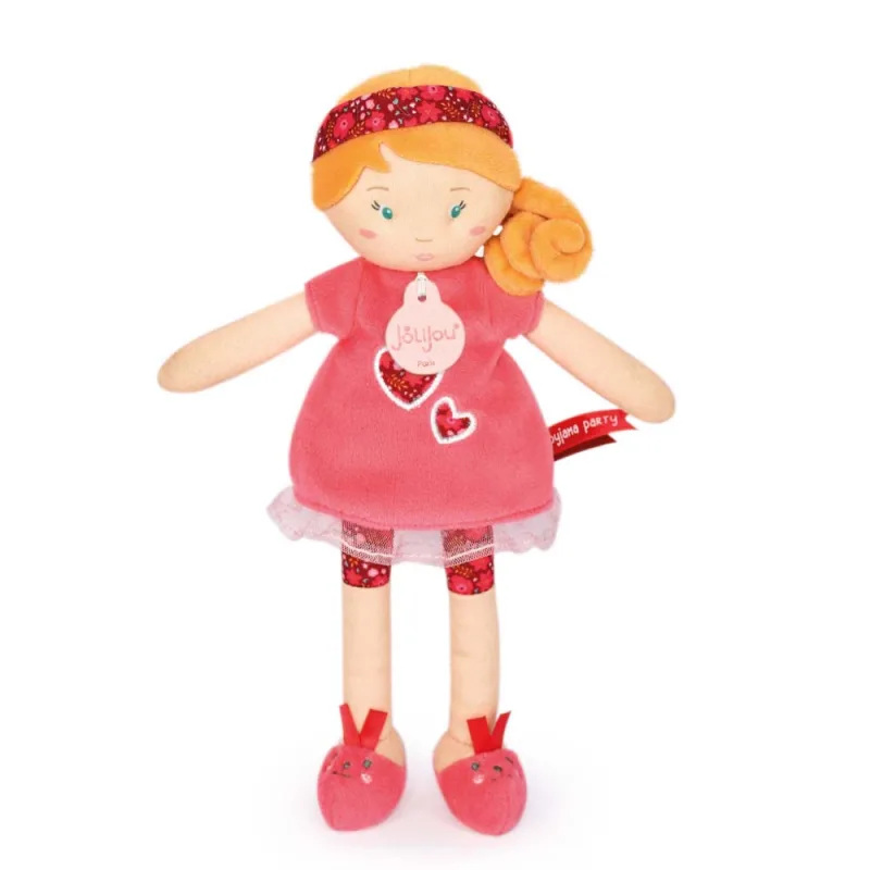 Doudou et Compagnie Paris Doudou Jolijou Bábika LES PIPELLETTES 25 cm 1 ks červená