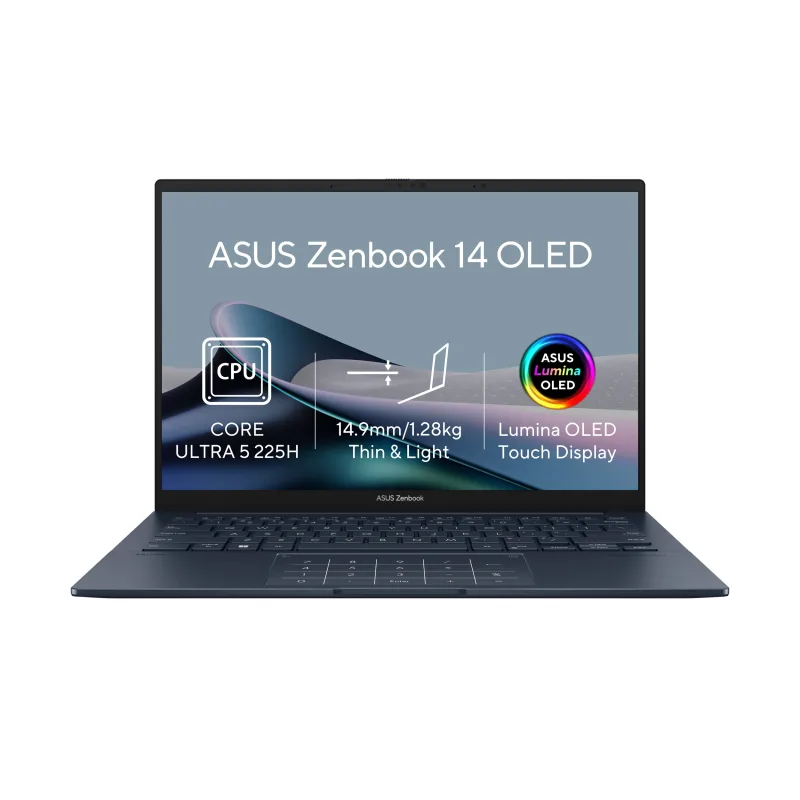 ASUS Zenbook 14/UX3405CA-OLED1527W/U5-225H/14"/WUXGA/T/16GB/512GB/Intel int/W11H/Blue/2R UX3405CA-OLED1527W
