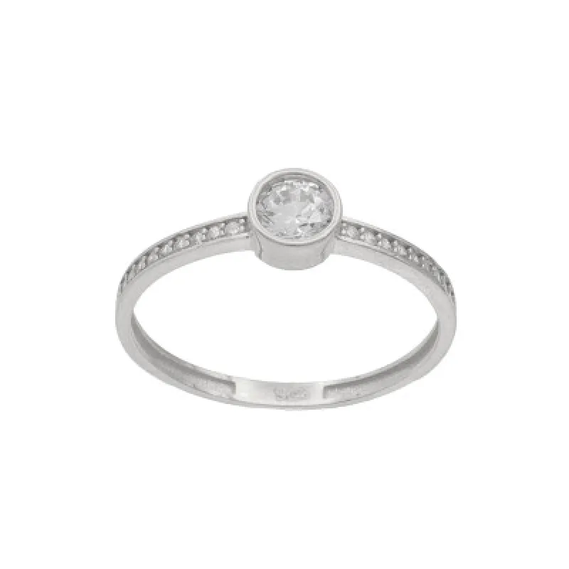 Zlatý prsteň so zirkónmi z bieleho zlata KA RRCR094W, 57, 1.20 g