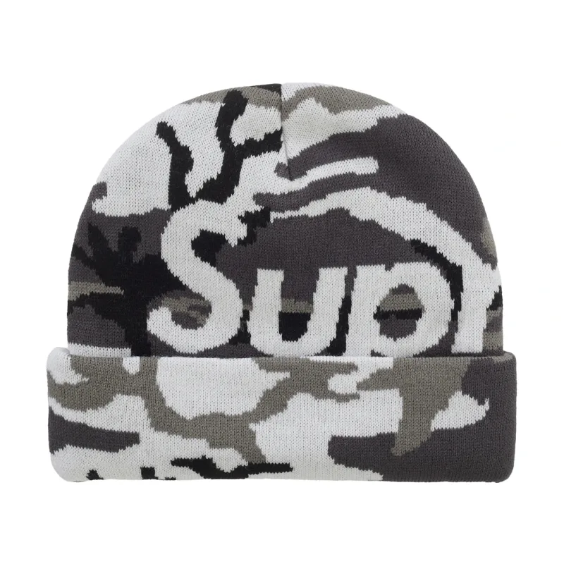 Supreme Camo Big Logo Beanie Snow Camo - OS