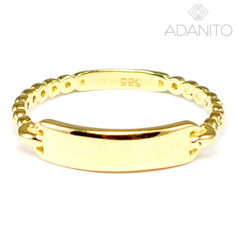 Zlatý prsteň s ploškou ADANITO BRR0709G, 54, 1.60 g