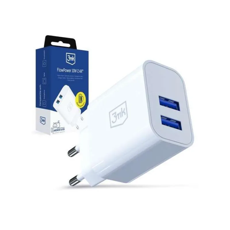 3mk FlowPower 10W 2.4A 2A White (5903108750806)
