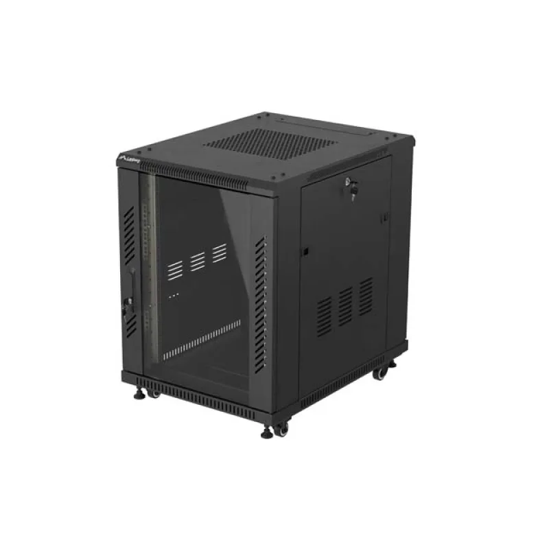 LANBERG INSTALAČNÍ RACK 19" 15U 600X800 ČERNÉ SKLENĚNÉ DVEŘE (PLOCHÉ BALENÍ) FF01-6815-12B