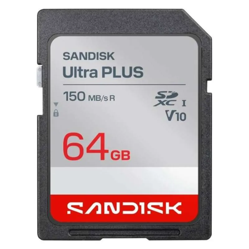 Sandisk Ultra PLUS SDXC karta 64GB UHS-I, V10, U1, C10, (150MB/s) (SDSDUBC-064G-GN6IN)