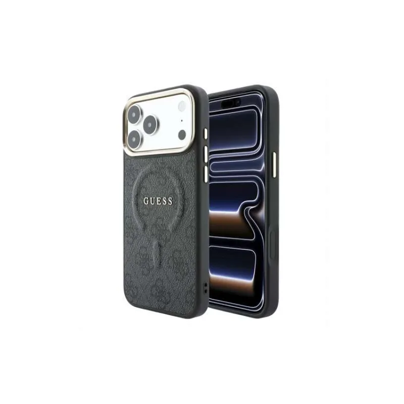 Guess PU Leather 4G Gold Frame Embossed MagSafe kryt iPhone 18 Pro Max čierny (57983131302)