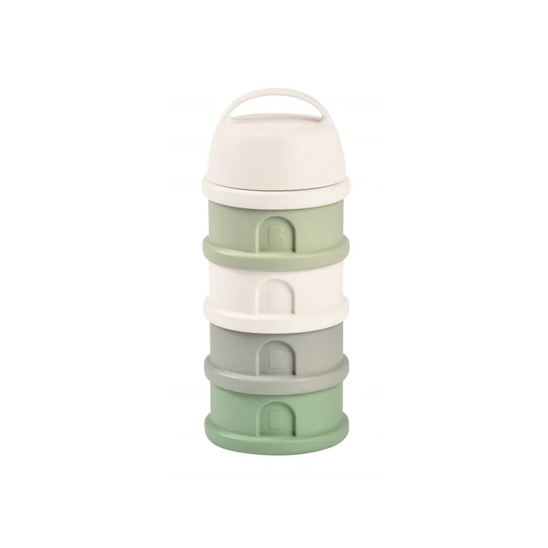 Beaba Súprava téglikov na sušené mlieko / desiatu Cotton White / Sage Green
