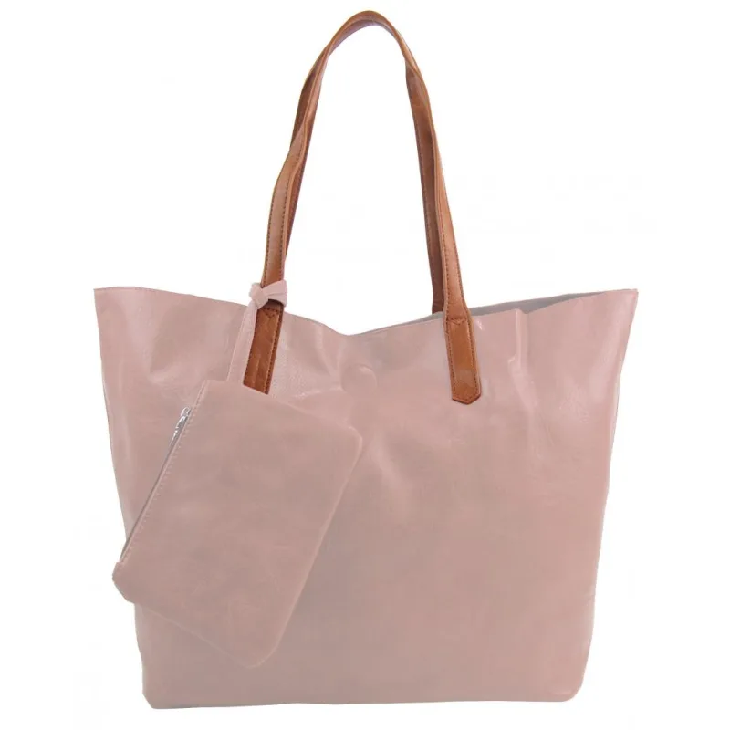 INT. COMPANY Veľká ružová shopper dámska taška s crossbody vo vnútri