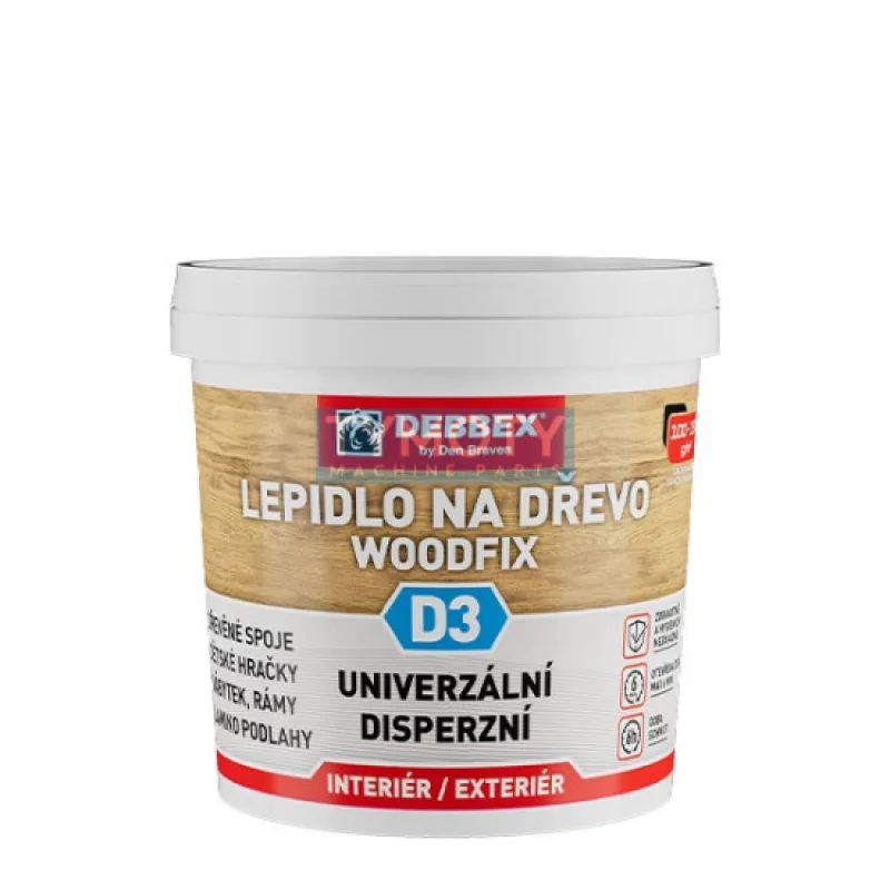 Debbex Lepidlo na drevo WOODFIX D3 - 1 kg transparentný, vedro