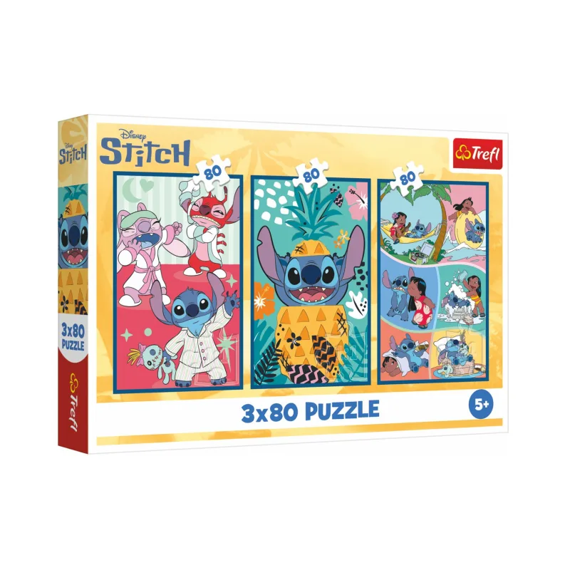 Trefl Puzzle 3x80 Lilo&Stitch - Stitchov svet 18x27,5cm v krabici 29x19x4cm