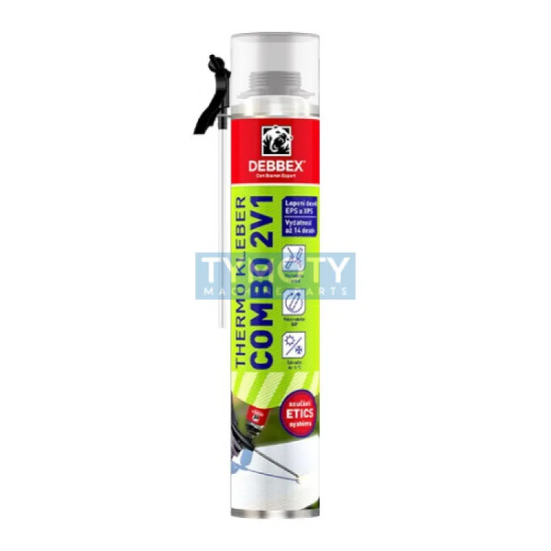 Debbex THERMO KLEBER COMBO 2v1 - 750 ml žltá, pištoľová dóza