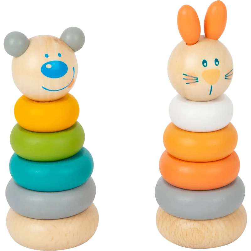 Small Foot small foot Nasazovací věž pastelová 1 ks medvěd