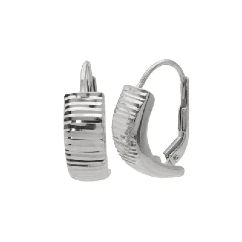 Zlaté náušnice z bieleho zlata na patent KA EPC149452-13W