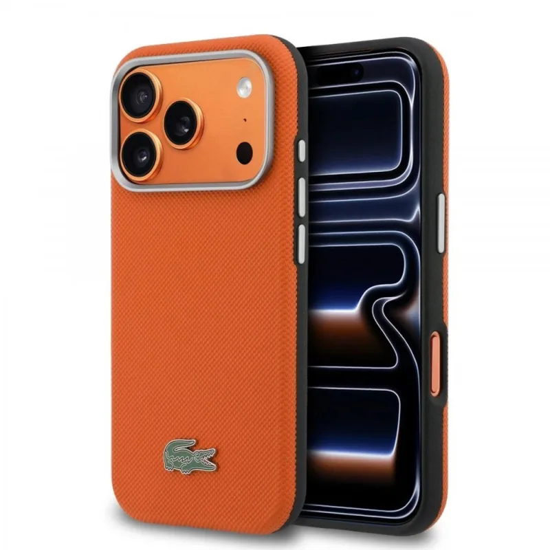 Lacoste PVC Petit Pique Semi Wrap MagSafe pre iPhone 17 Pro Max oranžový…